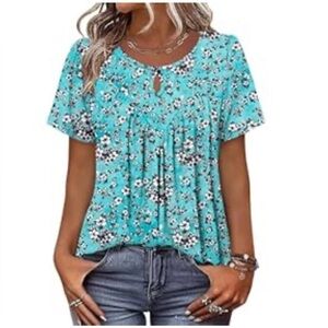 Floral Blue Women's Top
